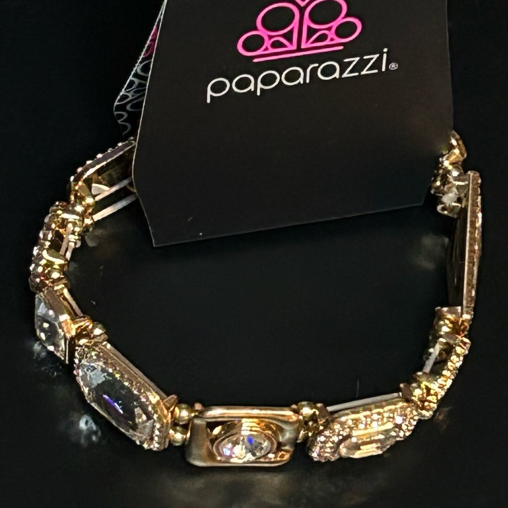 Paparazzi Gold Bracelet with Sparkling Accents
